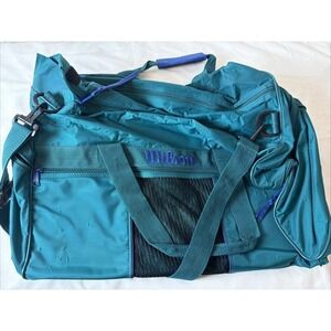 Vintage Wilson Sporting Goods Duffle Bag Teal Blue Purple Retro Gym Bag Carry On
